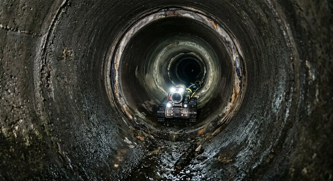 Robotic sewer camera inspecting pipe interior for Sewer Line Repair in Lower Macungie